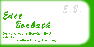 edit borbath business card